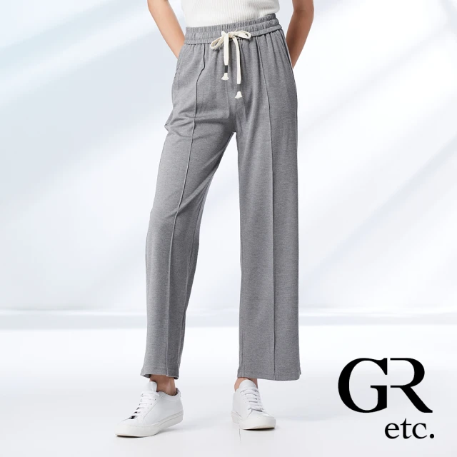 MOSS CLUB 中長版直筒休閒寬褲(黑 卡/魅力商品)品