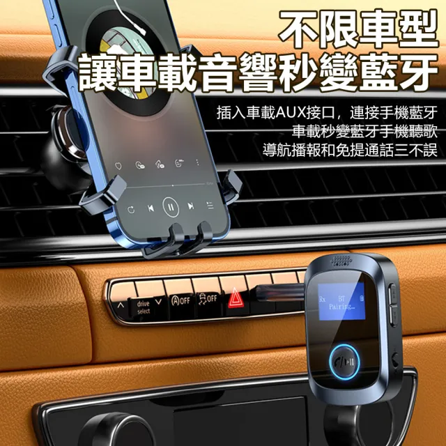 【Nil】C85 全能型二合一音頻適配器 車家兩用 LED屏顯發射器 藍牙5.4 電視電腦音響平板耳機接收器