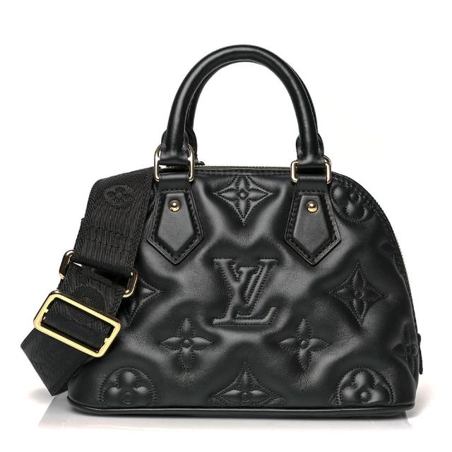 這款 LV LOUIS VUITTON 路易威登 M59793 經典 ALMA BB 系列縫絎手提包，以經典 Monogram 圖案為設計靈感，黑色皮革質感高雅，適合多種場合搭配。兩用設計可肩背或手提，兼具實用與時尚，是歐系精品中的必備配件。