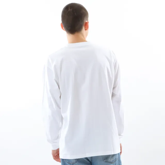 【Hanes】官方直營-BEEFY-T系列 長袖T恤內衣 經典設計款(白色)