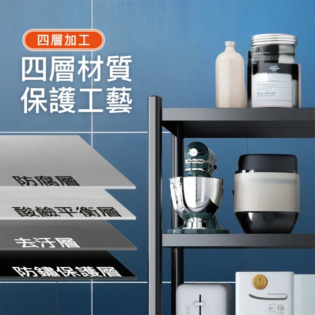 【STYLE 格調】荷重五層碳鋼40*100*164cm鐵力士架置物架-帶輪子送掛鈎(鐵架/收納/櫃子/電器櫃/層架)