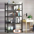 【STYLE 格調】荷重五層碳鋼40*100*164cm鐵力士架置物架-帶輪子送掛鈎(鐵架/收納/櫃子/電器櫃/層架)