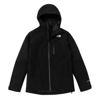 【The North Face 官方旗艦】北面女款黑色DryVent防水透氣保暖連帽羽絨內裡三合一外套｜89Y7JK3