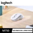 【Logitech 羅技】M750多工靜音無線滑鼠(珍珠白)