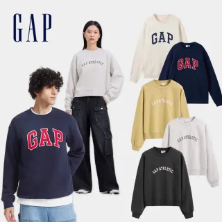 【GAP】男女裝 Logo刺繡刷毛圓領大學T-多款可選(609222&640898)