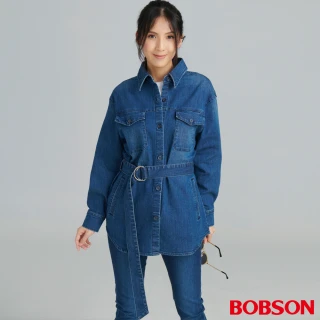 【BOBSON】女款綁帶襯衫式外套(JL0002-53)