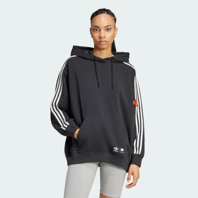 adidas 愛迪達 長袖上衣 女款 帽T 運動 三葉草 亞規 HK 3S OS HOODIE 黑 IX7875