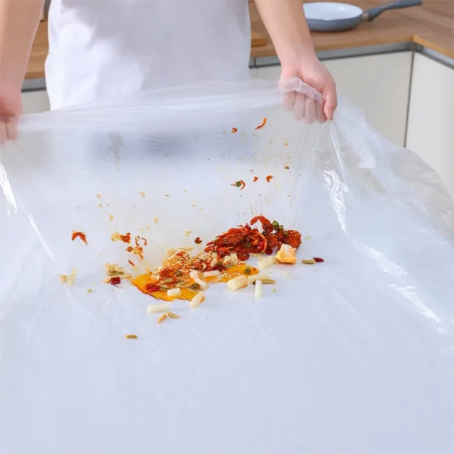 【Dagebeno荷生活】圓桌方桌皆可用耐拉伸透明餐墊 兒童用餐請客聚會鬆緊帶桌墊(80公分1包組)