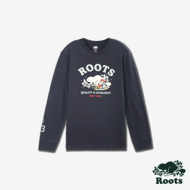 Roots Roots男裝- HERITAGE WINTER BEAVER 長袖上衣(軍藍色)