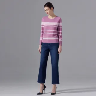 【Master Max】條文坑條簡約長袖針織上衣(8424007)