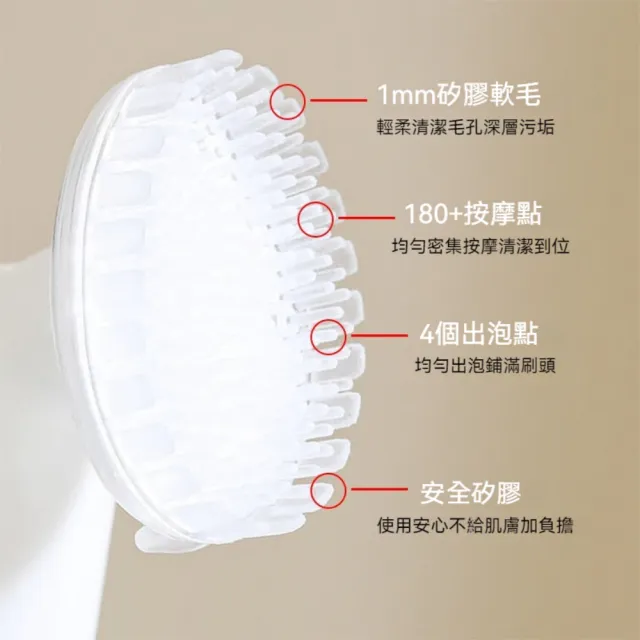 【Dagebeno荷生活】自帶可拆刷頭按摩型慕斯瓶 快速起泡深層清潔洗臉專用分裝瓶(150ml小號1入組)