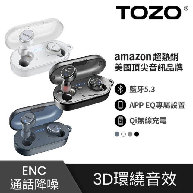 TOZO T10S降噪運動立體聲真無線藍牙耳機(專屬APP/ENC通話降噪/無線充電/入耳式/原廠公司貨/藍芽耳機)