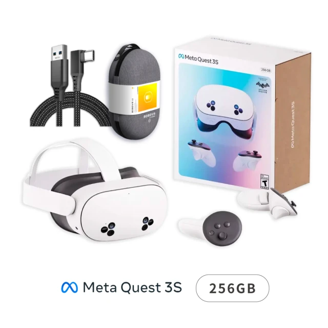 Meta Quest Quest 3S VR 256GB頭戴式裝置 混合實境+C2包+傳輸線