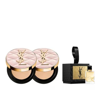 【YSL】官方直營 菱格粉氣墊雙入組(新品上市/超模光感精華水氣墊/高訂菱格版)