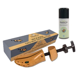 【DASCO 伯爵】原木楦鞋器 贈皮革軟化劑(擴鞋 楦鞋 不磨腳 皮革軟化 鞋子撐大器)