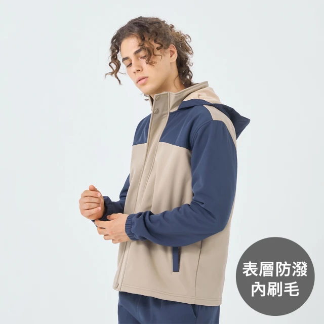 GIORDANO 佐丹奴 男裝拼接連帽軟殼外套(19 卡其)