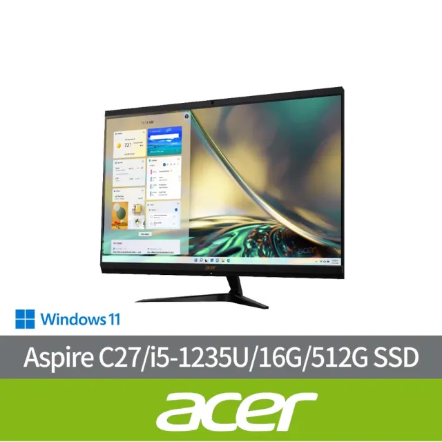 【Acer 宏碁】Office2024組★27型i5液晶電腦(Aspire C27-1700/i5-1235U/16G/512G SSD/W11)