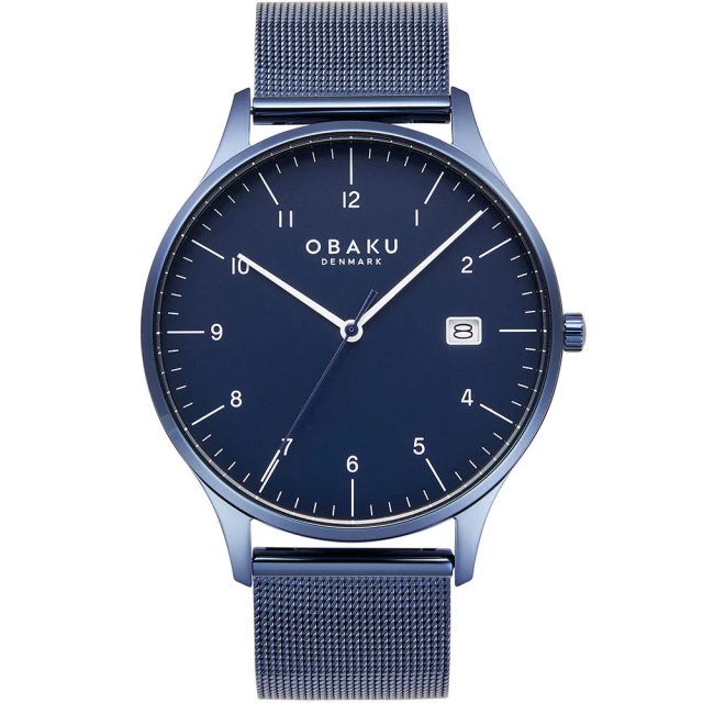 OBAKU 簡約風潮紳士時尚腕錶-藍(V298GDLLML)