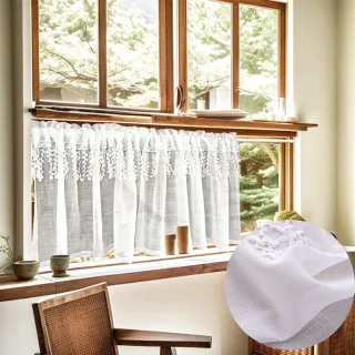 【PLUSIEURS】原宿十字麻紗短簾(寬130*高60公分)