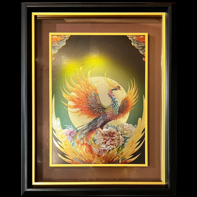 先盈藝術】金雕大師何超-祥麟瑞鳳金雕彩繪宮廷畫- momo購物網- 好評