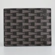 【BALLY】BALLY Pennant三角旗印花塗層皮革4卡短夾(黑)