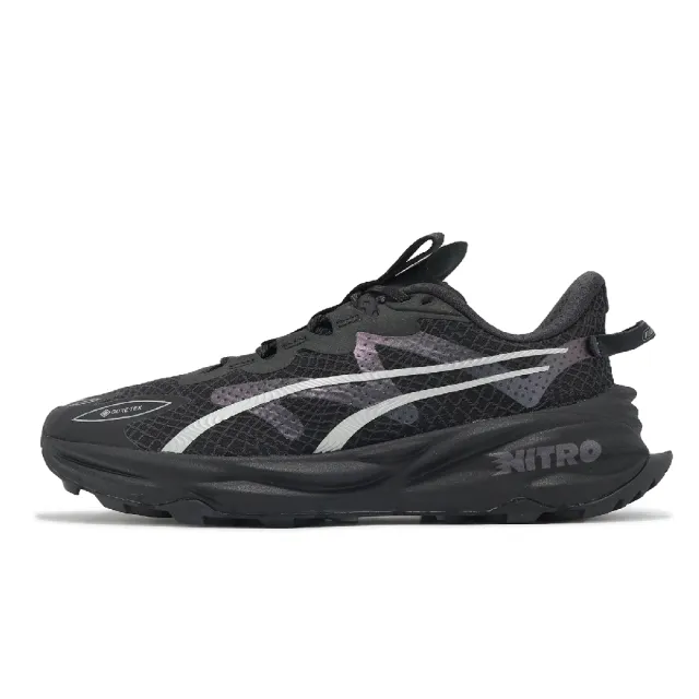 【PUMA】越野跑鞋 Fast-Trac Nitro 3 GTX Wns 女鞋 黑 銀 防水 抓地 戶外 運動鞋(379795-01)