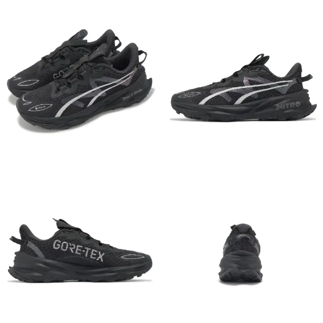 【PUMA】越野跑鞋 Fast-Trac Nitro 3 GTX Wns 女鞋 黑 銀 防水 抓地 戶外 運動鞋(379795-01)