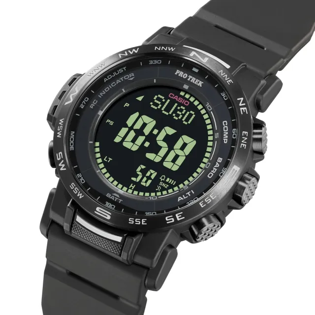 【CASIO 卡西歐】PRO TREK 電波 太陽能電力 三重感應器 戶外探險 PRW-35Y-1B_44.6mm