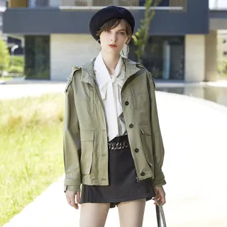 【mia mia】貼袋排釦連帽外套