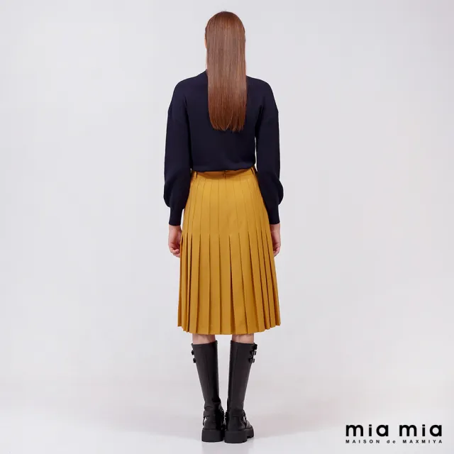 【mia mia】排釦百褶及膝裙