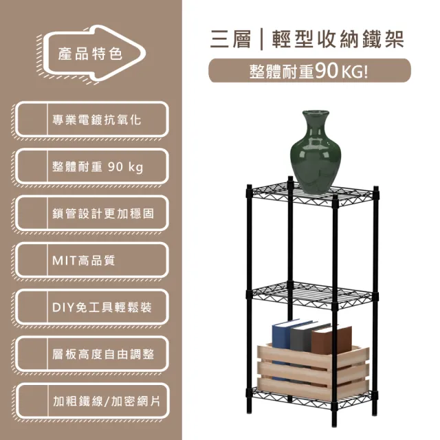 【KIWISH】鐵架MIT輕型43X28X90cm三層架(廚房收納架/廚房架/角落架/層架/置物架/鐵架)