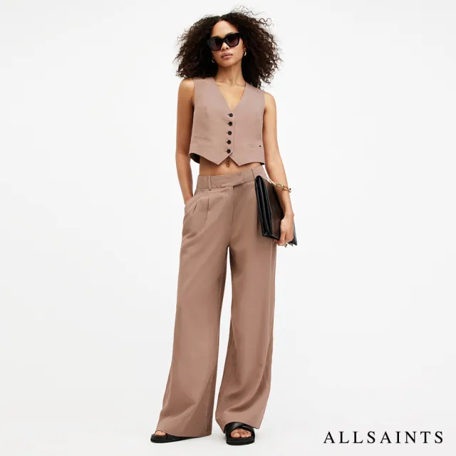【ALLSAINTS】DERI 亞麻西裝寬褲Doe Brown WT026Y(寬褲版型)