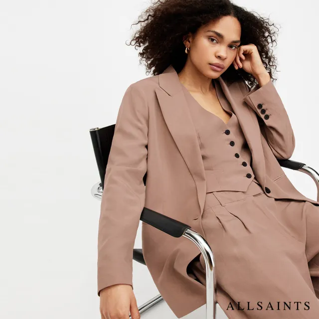 【ALLSAINTS】DERI 亞麻西裝外套Doe Brown WT521Z(舒適版型)