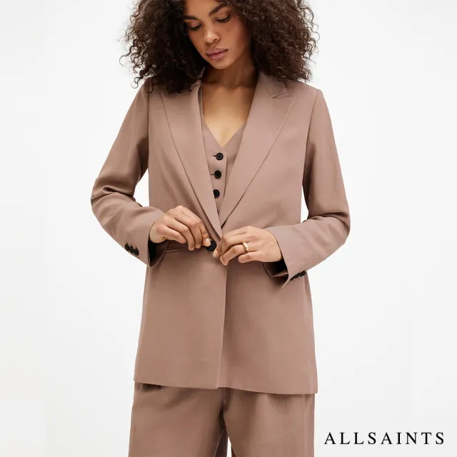 【ALLSAINTS】DERI 亞麻西裝外套Doe Brown WT521Z(舒適版型)