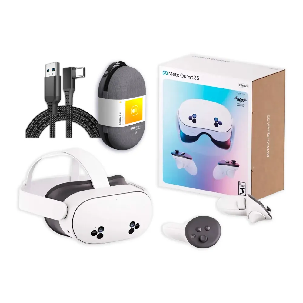 Meta Quest】Quest 3S VR 256GB頭戴式裝置混合實境+C2包+傳輸線- momo