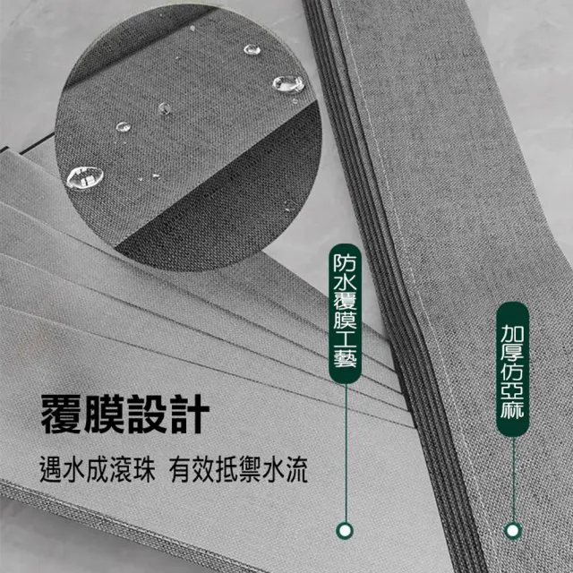 【寶盒百貨】寬200×高200cm適用於墻距約150-190cm加厚亞麻 雙側磁吸 折疊浴簾(加厚防水防黴 浴室門簾)
