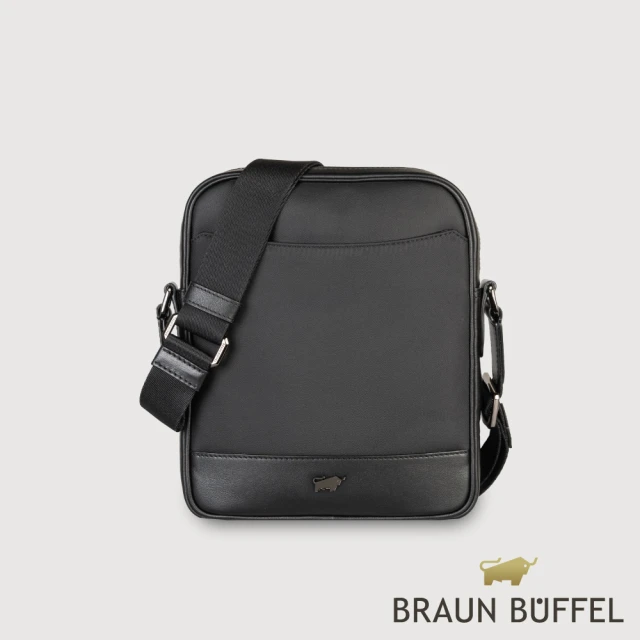 BRAUN BUFFEL 德國小金牛 台灣總代理 湯姆 直式斜背包-黑色(BF542-17-BK)