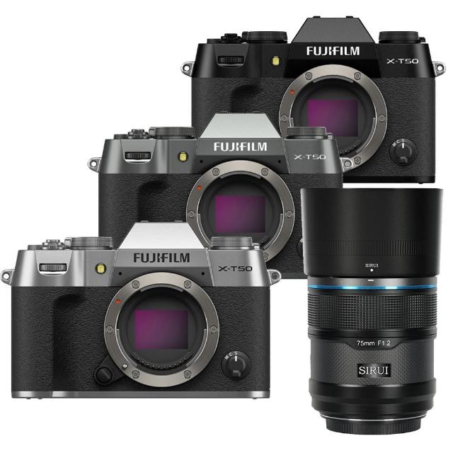 【FUJIFILM 富士】X-T50 單機身 + SIRUI Sniper 75mm F1.2 APSC 鏡頭 --公司貨