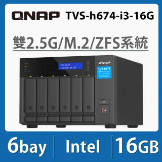 QNAP 威聯通 搭WD 8TB x4 ★ TVS-h674-i3-16G 6Bay NAS 網路儲存伺服器