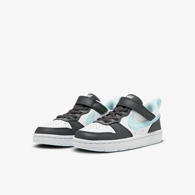 NIKE 耐吉 運動鞋 休閒鞋 童鞋 中大童 COURT BOROUGH LOW RECRAFT PS 白黑 冰川藍 魔鬼氈(HQ3261060)