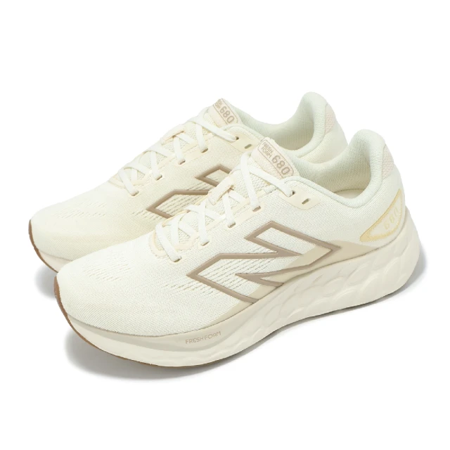 NEW BALANCE 慢跑鞋 Fresh Foam 680 V8 D 女鞋 寬楦 米白 緩衝 運動鞋 NB(W680CC8-D)