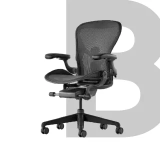 【Herman Miller】Aeron 全功能 - 石墨黑｜B SIZE｜世代家具｜原廠授權代理商(人體工學椅/電腦椅/辦公椅)