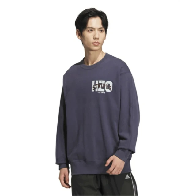 adidas 愛迪達 長袖上衣 男款 運動 CLG SWEATSHIRTS 藍 JG8551