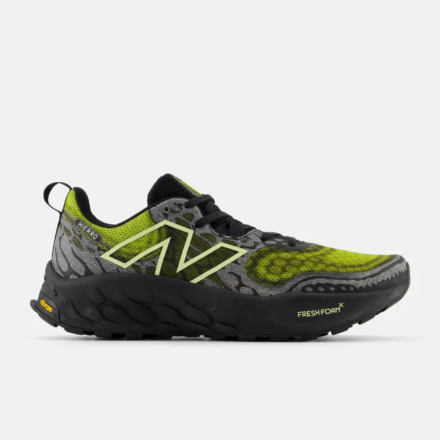 NEW BALANCE Fresh Foam X Hierro V8 男鞋 運動鞋 慢跑鞋 黑 綠 2E楦 寬楦 NB 雙11(MTHIERY8)