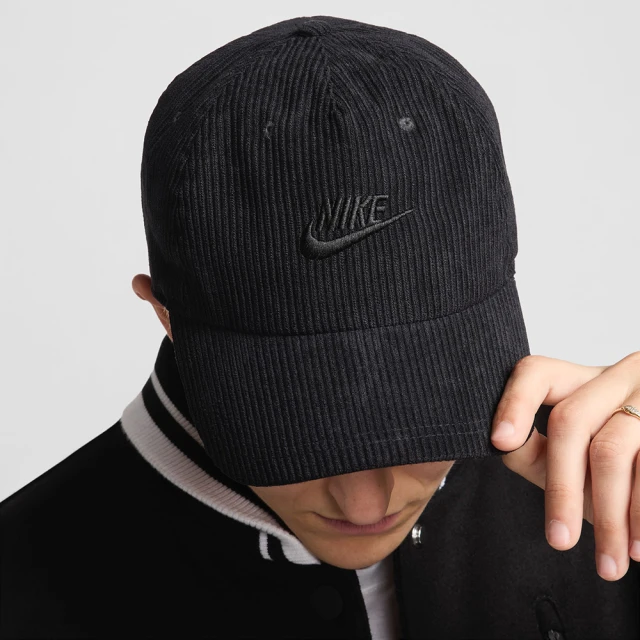 NIKE 耐吉 帽子 男女款 中性款 棒球帽 運動 燈芯絨 U NK CLUB CAP U CB CORD F24 L 黑 HF8919-010(3554)