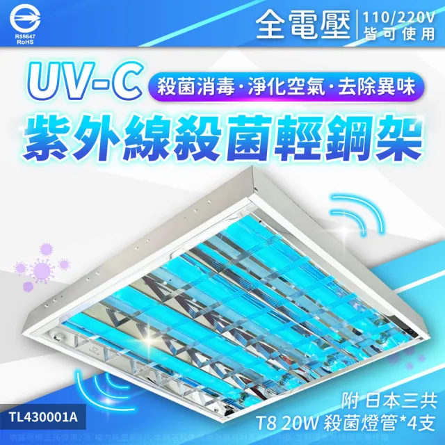 【三共 SANKYO】2入組 日本 三共 SANKYO 20W 4管 紫外線燈 殺菌燈 輕鋼架燈 UVC(日本製紫外線燈管)