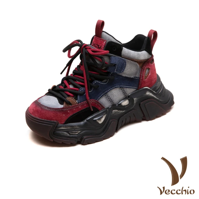 Vecchio 真皮休閒鞋 厚底休閒鞋/真皮頭層牛皮復古抓摺