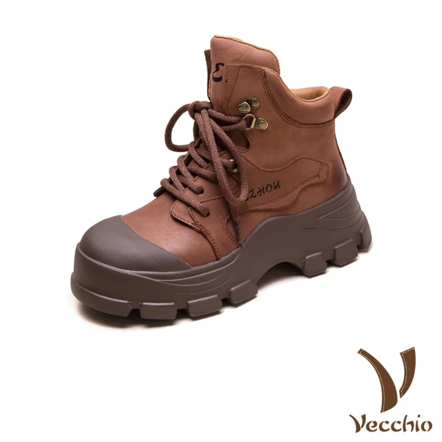 Vecchio 真皮休閒鞋 厚底休閒鞋/真皮頭層牛皮復古抓摺