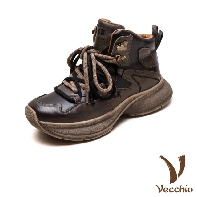 Vecchio 真皮休閒鞋 厚底休閒鞋/真皮頭層牛皮復古抓摺