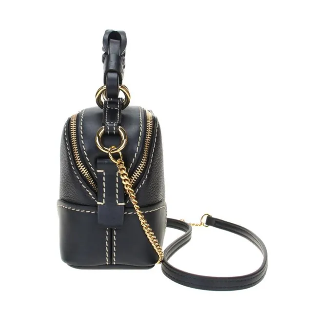 【Chloe’ 蔻依】CHC20WS362C624D4 經典Mini Daria手工編織提把金屬鍊帶手提/肩背兩用包(黑色)